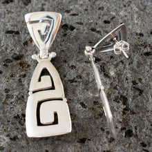 Load image into Gallery viewer, Ancient Greece Meander Sterling Silver 925 Earrings - Maiandros Greek Key Motif