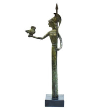 Load image into Gallery viewer, Goddess Athena with her Owl bronze figurine - Symbol of Wisdom Strength Strategy
