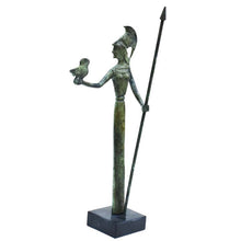 Load image into Gallery viewer, Goddess Athena with her Owl bronze figurine - Symbol of Wisdom Strength Strategy