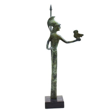 Load image into Gallery viewer, Goddess Athena with her Owl bronze figurine - Symbol of Wisdom Strength Strategy