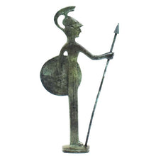 Load image into Gallery viewer, Goddess Athena with shield small bronze figurine - Symbol of Wisdom Strategy