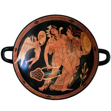Load image into Gallery viewer, Dionysus with Ariadne and Eros small Red figure Kylix Vase at British Museum