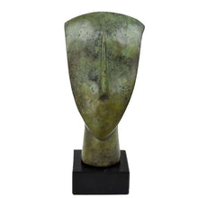 Load image into Gallery viewer, Cycladic Bronze Head statue on marble base - Ancient Abstract Art - Simplicity