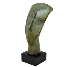 Load image into Gallery viewer, Cycladic Bronze Head statue on marble base - Ancient Abstract Art - Simplicity