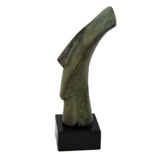 Load image into Gallery viewer, Cycladic Bronze Head statue on marble base - Ancient Abstract Art - Simplicity