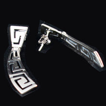 Load image into Gallery viewer, Ancient Greek Meander Sterling Silver 925 Earrings - Greek Maiandros