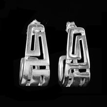 Load image into Gallery viewer, Ancient Greece Meander Sterling Silver 925 Earrings - Greek Key Design