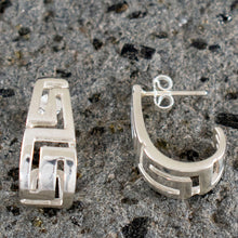 Load image into Gallery viewer, Ancient Greece Meander Sterling Silver 925 Earrings - Greek Key Design