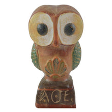 Load image into Gallery viewer, Athenian Owl of wisdom small clay statue - Goddess Athena - Protector of Athens