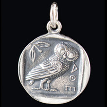 Load image into Gallery viewer, Athens Tetradrachm - Goddess Athena & Owl of Wisdom Large Silver Pendant