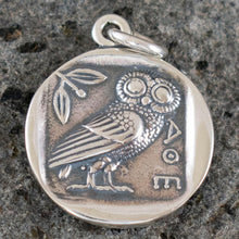 Load image into Gallery viewer, Athens Tetradrachm - Goddess Athena & Owl of Wisdom Large Silver Pendant