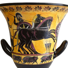 Load image into Gallery viewer, Achilles Hector Menelaos Paris -Trojan War Theme - Krater - Museum Replica