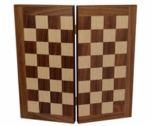 Load image into Gallery viewer, 15" Walnut Backgammon Chess Set - Olive wood chips
