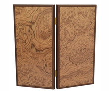Load image into Gallery viewer, 15" Walnut burl Backgammon Set - Olive wood chips