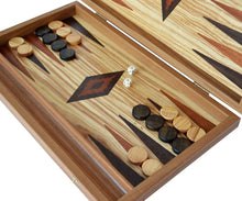 Load image into Gallery viewer, Olive 15" Backgammon Set - Olive wood checkers