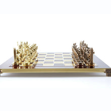 Load image into Gallery viewer, Greek Mythology Chess Set - Brass Copper Pawns - Red chess Board