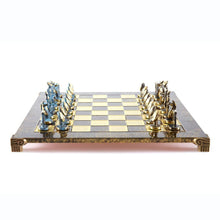 Load image into Gallery viewer, Cycladic Art Large Chess Set - Bronze Material - Brown Handmade Board