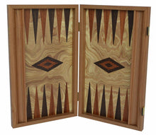 Load image into Gallery viewer, Olive 15" Backgammon Set - Handmade in Greece - Olive wood checkers