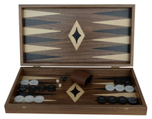 Load image into Gallery viewer, Traditional 19" Walnut wood Backgammon Set - Handmade in Greece