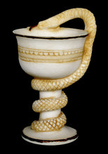 Load image into Gallery viewer, Alabaster aged Cup with snake design - Symbol of healing - Guardian of sacred places