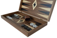 Load image into Gallery viewer, Traditional 19" Walnut wood Backgammon Set - Handmade in Greece