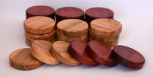 Load image into Gallery viewer, 30 Natural Olive Wood - Red Color Backgammon Checkers - Chips 1.4 inches