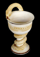 Load image into Gallery viewer, Alabaster aged Cup with snake design - Symbol of healing - Guardian of sacred places