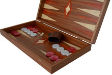 Load image into Gallery viewer, Traditional Mahogany wood 19" Backgammon Set - Red White checkers