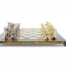 Load image into Gallery viewer, Discus Thrower Chess Set - Brass Nickel Pawns - Brown chess Board