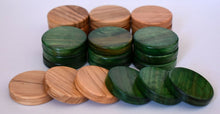 Load image into Gallery viewer, 30 Natural Olive Wood - Green Color Backgammon Checkers - Chips 1.4 inches