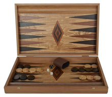 Load image into Gallery viewer, Olive wood Backgammon Set - Handmade in Greece - Olive wood checkers