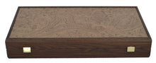 Load image into Gallery viewer, Walnut Burl Traditional 19" Backgammon Set - Handmade in Greece - Olive checkers