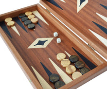 Load image into Gallery viewer, 15" Mahogany Backgammon Chess Set - Olive wood chips