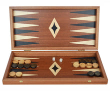 Load image into Gallery viewer, 15" Mahogany Backgammon Chess Set - Olive wood chips
