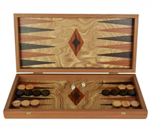 Load image into Gallery viewer, 15" Olive Backgammon Set - Olive wood checkers
