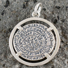 Load image into Gallery viewer, Phaistos Disk Large Pendant - Sterling Silver - Minoan Period
