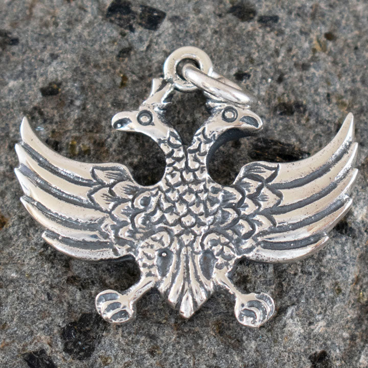 Double Headed Eagle Silver Pendant - Byzantine Empire - Roman