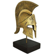 Load image into Gallery viewer, King Leonidas Helmet Spartan Hero - Alabaster Small Sculpture with Bronze Effect
