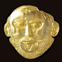 Load image into Gallery viewer, Mask of Agamemnon Silver Pendant - Gold Plated - Brooch - Pin
