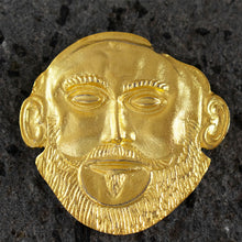 Load image into Gallery viewer, Mask of Agamemnon Silver Pendant - Gold Plated - Brooch - Pin
