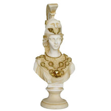 Load image into Gallery viewer, Goddess Athena Alabaster aged bust - Symbol of Wisdom Strength Strategy

