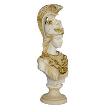 Load image into Gallery viewer, Goddess Athena Alabaster aged bust - Symbol of Wisdom Strength Strategy
