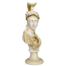 Load image into Gallery viewer, Goddess Athena Alabaster aged bust - Symbol of Wisdom Strength Strategy Minerva
