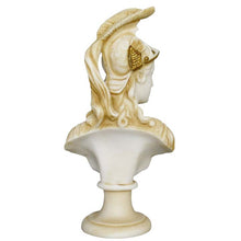 Load image into Gallery viewer, Goddess Athena Alabaster aged bust - Symbol of Wisdom Strength Strategy Minerva
