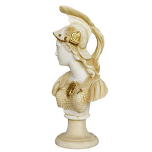 Load image into Gallery viewer, Goddess Athena Alabaster aged bust - Symbol of Wisdom Strength Strategy Minerva
