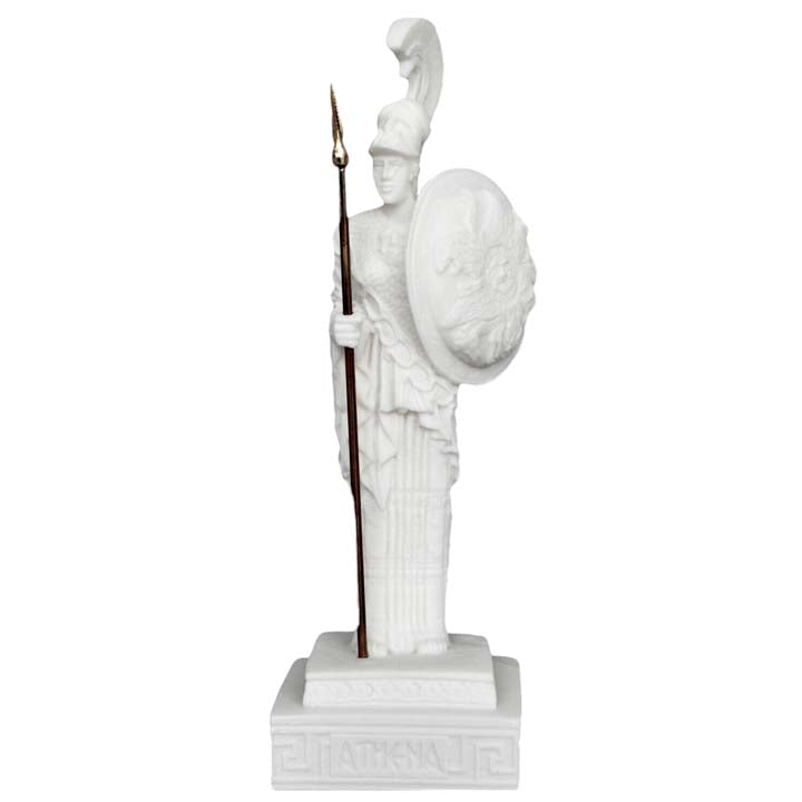 Goddess Athena Alabaster small statue - Symbol of Wisdom Strength Strategy