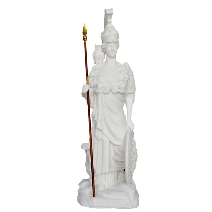 Goddess Athena Alabaster statue - Symbol of Wisdom Strength Strategy - Minerva