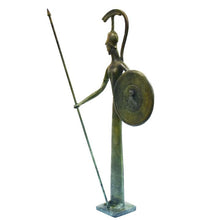 Load image into Gallery viewer, Goddess Athena with shield bronze statue sculpture - Symbol of Wisdom Strategy
