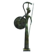 Load image into Gallery viewer, Goddess Athena with shield bronze statue sculpture - Symbol of Wisdom Strategy
