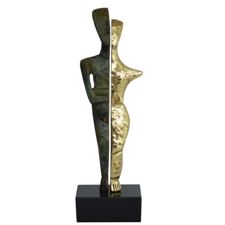 Bronze Cycladic twin idol - Abstract Art - Simplicity - Aegean culture